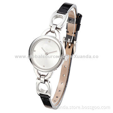 Fashionable watch, jewelry watch, alloy case, genuine leather watch for women styleNew